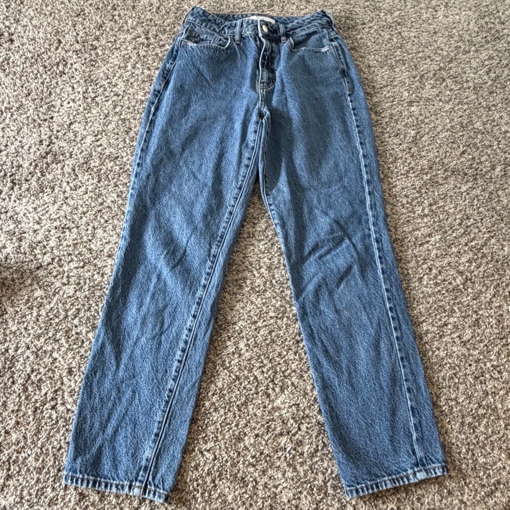 PacSun Mom Jeans Womens 24 Medium Wash High Waisted Tapered Denim Blue - Picture 1 of 4